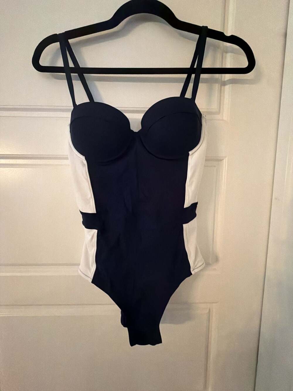 Tory Burch Colorblock One-Piece Swimsuit Navy White Size XS